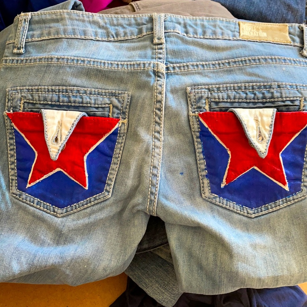 people’s liberation size 24 upcycled jeans